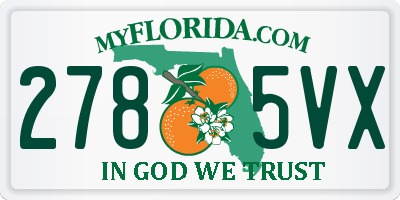 FL license plate 2785VX
