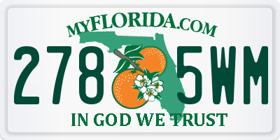 FL license plate 2785WM