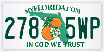 FL license plate 2785WP
