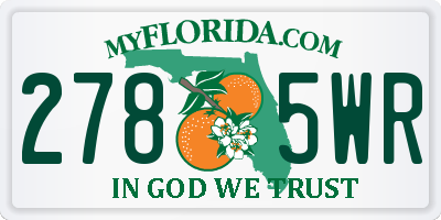 FL license plate 2785WR
