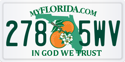 FL license plate 2785WV
