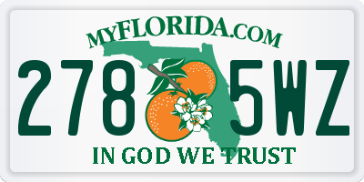FL license plate 2785WZ