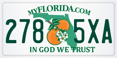 FL license plate 2785XA