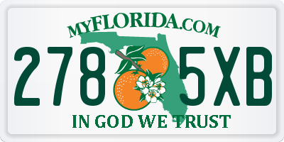 FL license plate 2785XB