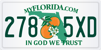FL license plate 2785XD