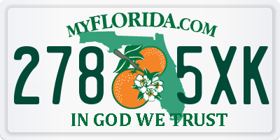 FL license plate 2785XK
