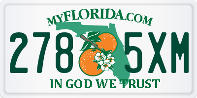 FL license plate 2785XM