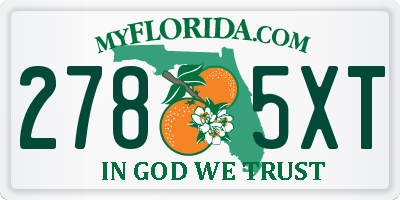FL license plate 2785XT