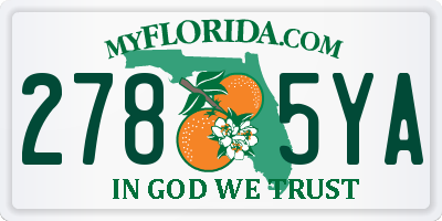 FL license plate 2785YA