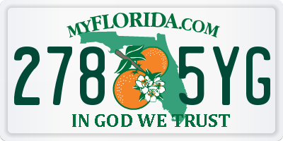 FL license plate 2785YG