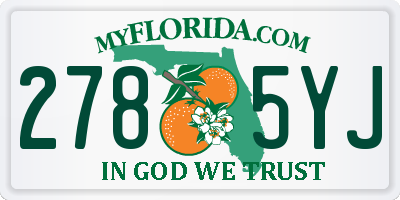 FL license plate 2785YJ