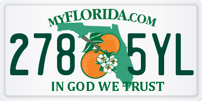 FL license plate 2785YL