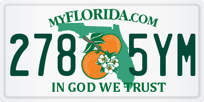 FL license plate 2785YM