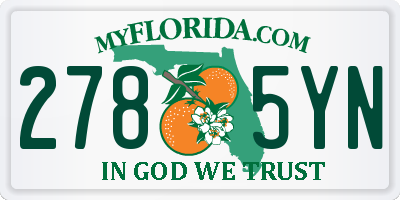 FL license plate 2785YN