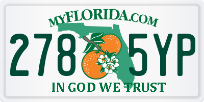 FL license plate 2785YP