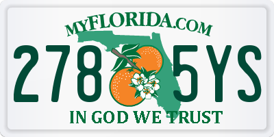 FL license plate 2785YS
