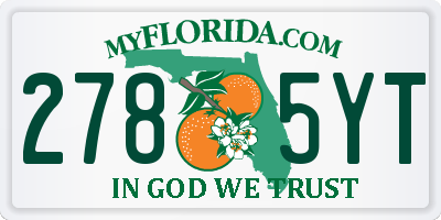 FL license plate 2785YT
