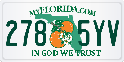 FL license plate 2785YV
