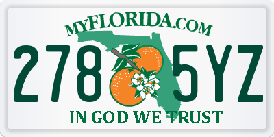 FL license plate 2785YZ