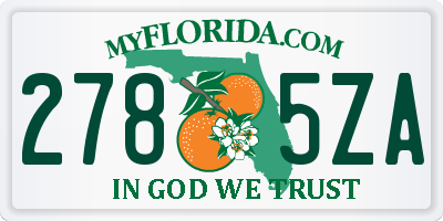 FL license plate 2785ZA