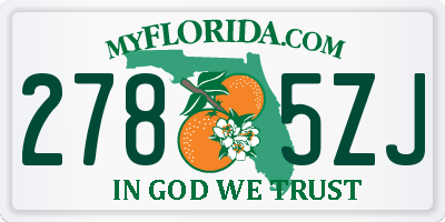 FL license plate 2785ZJ