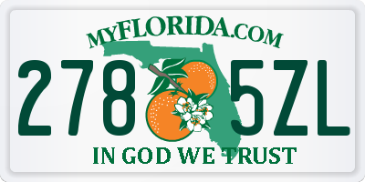 FL license plate 2785ZL