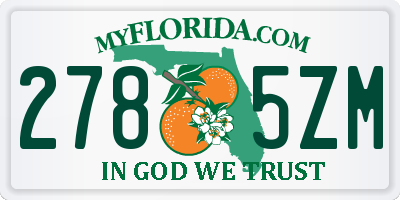 FL license plate 2785ZM