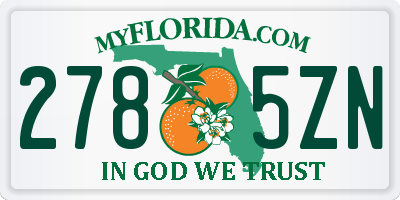 FL license plate 2785ZN