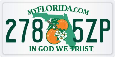 FL license plate 2785ZP