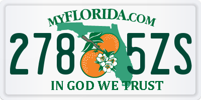 FL license plate 2785ZS
