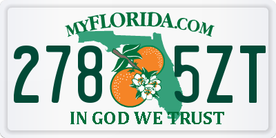 FL license plate 2785ZT