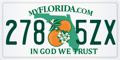 FL license plate 2785ZX