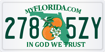 FL license plate 2785ZY