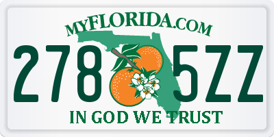 FL license plate 2785ZZ