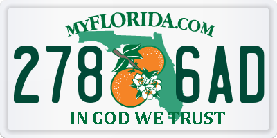 FL license plate 2786AD