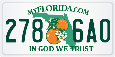 FL license plate 2786AO