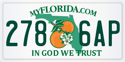 FL license plate 2786AP