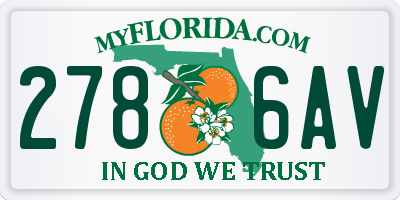 FL license plate 2786AV
