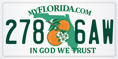 FL license plate 2786AW