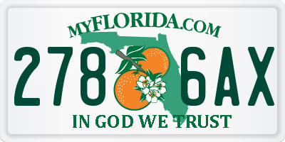 FL license plate 2786AX