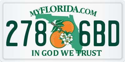 FL license plate 2786BD