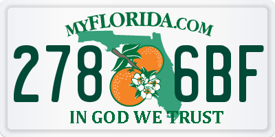 FL license plate 2786BF