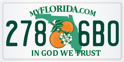 FL license plate 2786BO