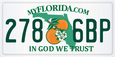 FL license plate 2786BP