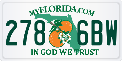 FL license plate 2786BW