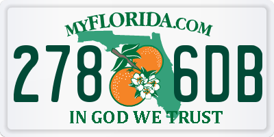 FL license plate 2786DB