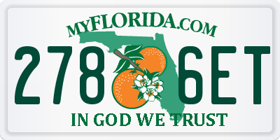 FL license plate 2786ET
