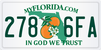FL license plate 2786FA