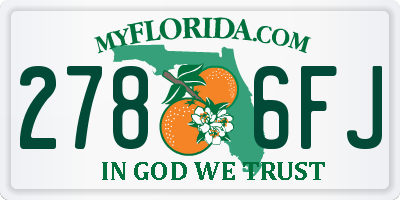 FL license plate 2786FJ