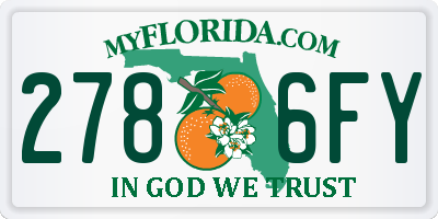 FL license plate 2786FY